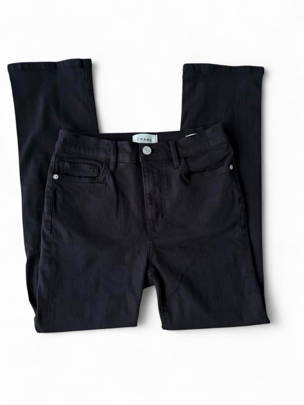 FRAME Le High Rise Jeans in Black - Size 27